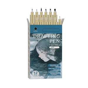 12 Stk. professionelle Fineliner Set wasserdichte Tuschestifte zum Zeichnen und Skizzieren