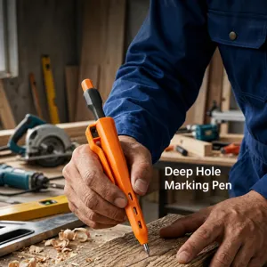 Professional deep hole woodworking pencil, mechanical carpentry marking pen for construction work.