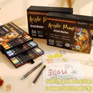 Professionelles 168-Farben-Acrylmarker-Set in einer mehrlagigen Schubladenbox