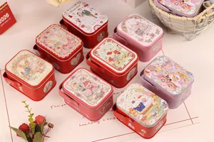 Jolies boîtes à bonbons de mariage en métal avec poignée, cadeaux parfaits pour invités.