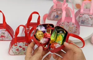 Boîte à bonbons de mariage en fer blanc sac à main avec illustration de lapin mignon