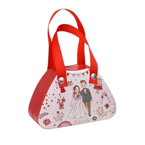 Boite cadeau mariage conteneur de bonbons joli design de sac a main emballage de fete.