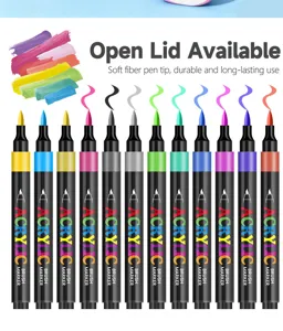 Set mit 12 Acryl-Pinselmarkern mit weichen Fiberspitzen für künstlerisches Malen