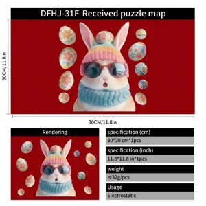 3D Easter bunny and eggs electrostatic window sticker for holiday glass decoration