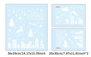 Detailansicht der weihnachtlichen Fensteraufkleber mit Maßen und weißen Festtagsmustern