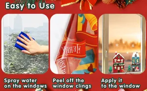 Schritt-für-Schritt-Anleitung zum Anbringen von Weihnachts-Fensterbildern mit Wasser