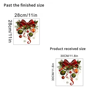 Christmas bow glass sticker comparison of received size and finished layout size