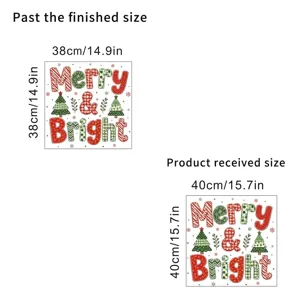 Detailed dimension specifications for Merry & Bright Christmas window sticker stickers