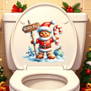 Autocollant de lunette de toilette bonhomme de pain d'épices de Noël imperméable