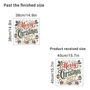 Merry Christmas static window sticker size guide showing 38cm and 40cm dimensions