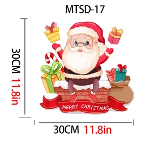 Christmas Santa Claus sticker for toilet lid 30x30cm 11.8in dimensions detail view