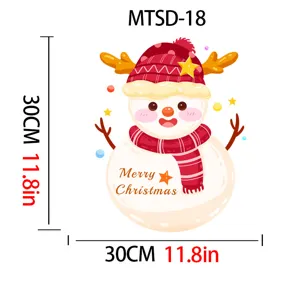 Cute snowman Christmas sticker with 30cm x 30cm dimensions for toilet lid decor