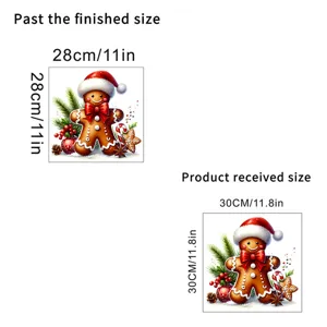 Détails des dimensions de l'autocollant imperméable bonhomme en pain d'épice Noël