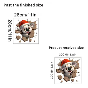 Detail view showing finished 11 inch and received 11.8 inch size of koala wall decal