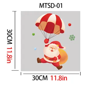 Detailed dimensions of 30x30cm Santa Claus Christmas toilet seat sticker decal