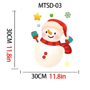 Detailed 30x30cm size diagram for the Christmas snowman wall and toilet lid sticker