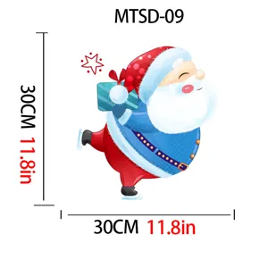 Skating Santa Claus Christmas toilet lid sticker dimension detail 30x30cm 11.8 inch