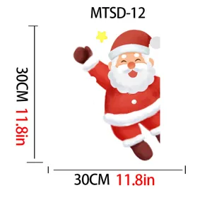 Detail view showing 30x30cm dimensions for cute Santa Claus Christmas toilet sticker
