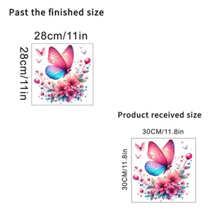 Colorful butterfly wall sticker, 30x30cm sheet size, waterproof self-adhesive home decor