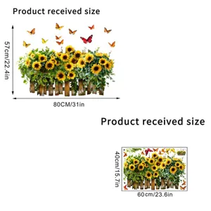 Sunflower butterfly fence window sticker dimensions and layout diagram
