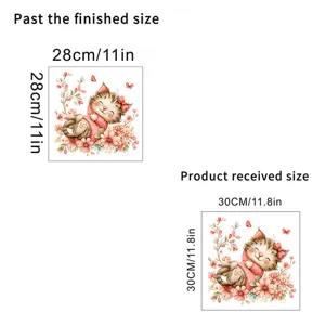 Comprehensive size guide for cute cat and butterfly waterproof removable wall decal