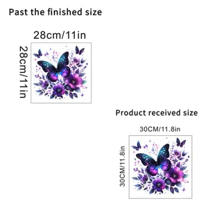 Detailed comparison of product received size and finished application size for butterfly decal
