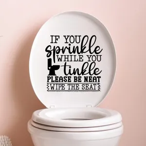 Funny 'If you sprinkle' bathroom vinyl decal for toilet lid