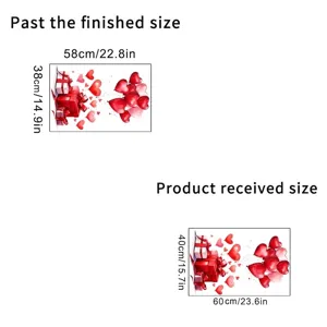 Valentine's Day heart balloon wall sticker dimensions for finished and received sizes