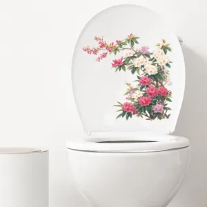 Elegant floral plum blossom waterproof self-adhesive toilet lid sticker decor