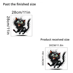 Wandtattoo lustige schwarze Katze Größenangabe: 28cm fertig und 30cm geliefert