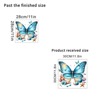 Beach butterfly wall sticker dimension detail showing received and finished sizes