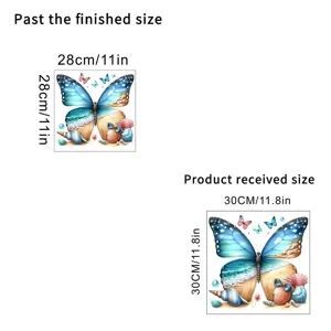 Detailed size dimensions for beach scenery butterfly self-adhesive wall stickers
