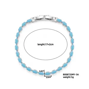 Dimensioni e peso del bracciale tennis turchese con taglio marquise