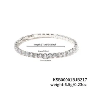 Elegant Copper Zirconia Tennis Bracelet Luxury Lake Blue Rhinestone Chain Bracelet For Women Men Party Fashion Jewelry