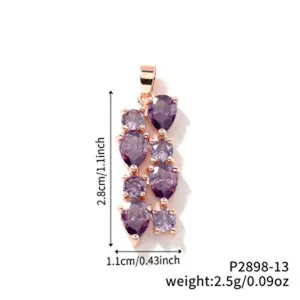 Zarter roségoldener Zirkonia Tropfen Anhänger Halskette edler Damenschmuck Accessoire