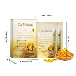 North Moon prostate herbal capsules packaging and dimension details for men's overall health