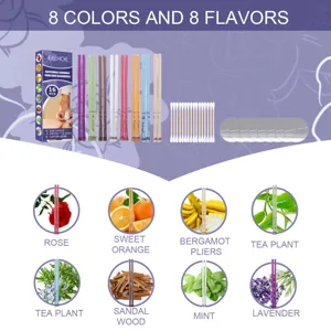 Ear candle care set with 8 flavors and 16 colorful candles for ear cleaning