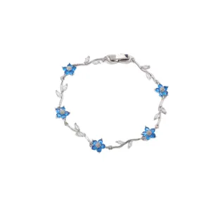 Exquisite Copper Zirconia Flower Vine Bracelet Gold Silver Plated Colorful Rhinestone Elegant Jewelry Gift For Women