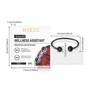 Minimalistisches HOEXE Armband aus schwarzem, gedrehtem Kabel mit Größenangaben