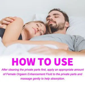 Mode d'emploi pour le fluide de massage et de soin corporel féminin avec couple au lit.
