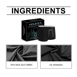 HOUKEA men's comfort breathable underwear featuring 95% milk silk and 5% spandex fabric.