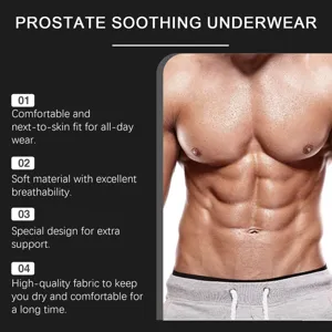 Men's care underwear detail showcasing breathable comfortable fabric and support design.