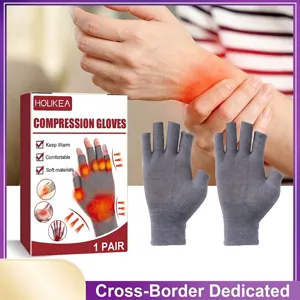 Gants de Compression pour Soulager la Douleur de l'Arthrite Soutien Articulaire à Doigts Ouverts pour Hommes Femmes