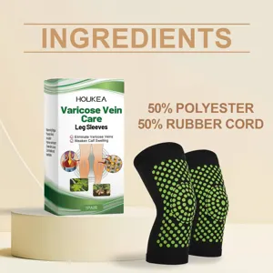 Houkea varicose vein care leg sleeves with green dots for daily leg massage and support.