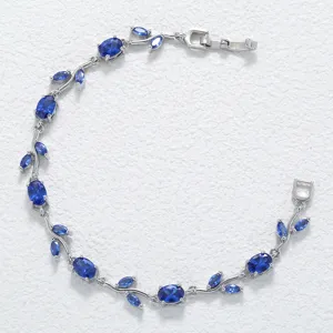 Koperen Blad Wingerd Armband Voor Vrouwen Zoete Meisjesachtige Bloem Strass Ingelegde Goud Zilver Verguld Sieraden Cadeau Voor Bruiloft Banket