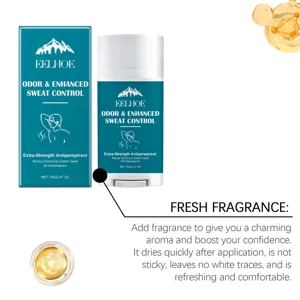 Detailed view of EELHOE men's antiperspirant stick with refreshing fragrance and odor control benefits