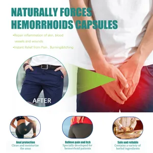 Natural hemorrhoids capsules for instant pain relief, inflammation repair, and anal care.