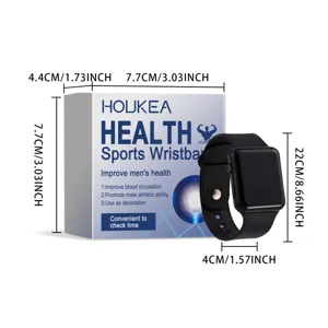 Bracciale sportivo elettronico da uomo Houkea con confezione e dimensioni chiare.