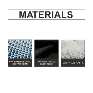 Materialdetails mit EVA-Schaum und atmungsaktivem Strick für elastische Sport-Einlegesohlen