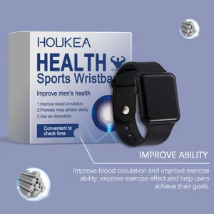 Houkea braccialetto sportivo intelligente nero vista dettagliata design salute e confezione.